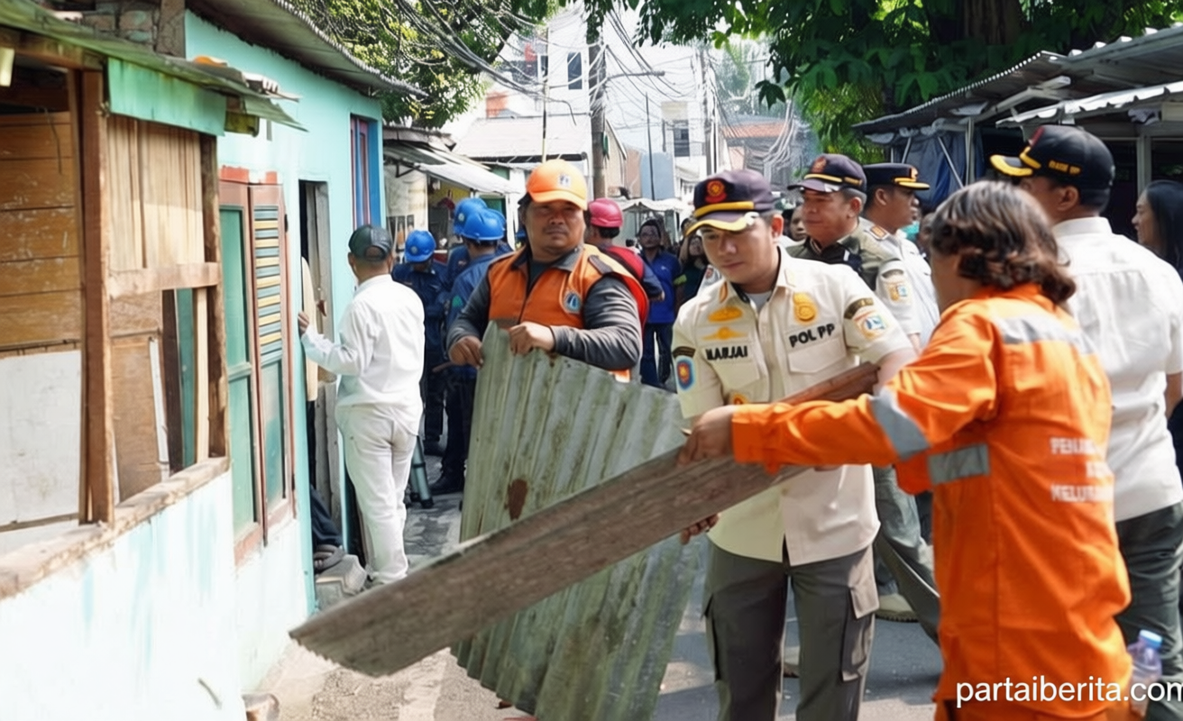 Tujuh Bangunan Liar di Tanah Abang Jakpus Dibongkar