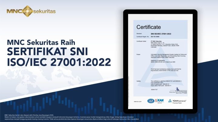 Historic Moment: Perkuat Tata Kelola Keamanan Informasi, MNC Sekuritas Perpanjang Sertifikasi ISO/IEC 27001:2022