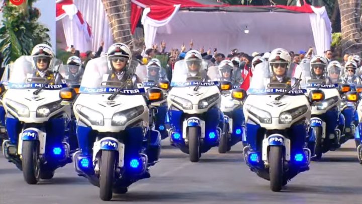 45 Motor Listrik Kawal Kirab Purna Paskibraka, 15 Polisi Militer Wanita di Barisan Depan
